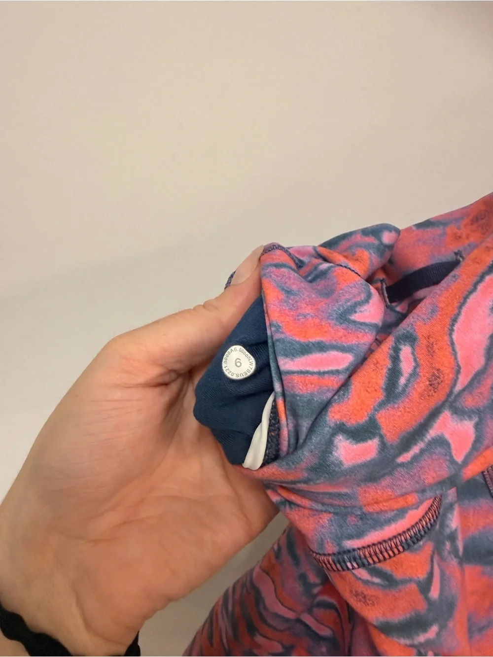 lululemon athletica Pink and Orange Marbled High-Rise Bike Shorts